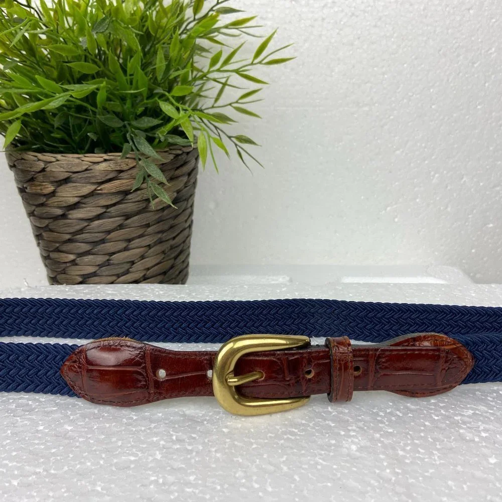 NWOT Web Belt Leather W/Stretch Poly Strar Sz L